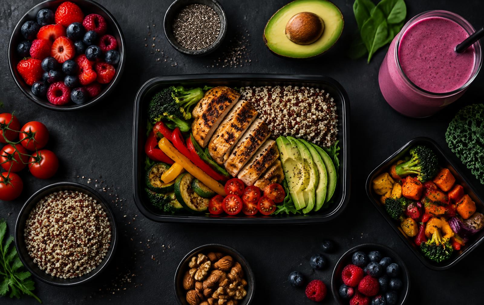 Refeição fitness rica em proteínas
